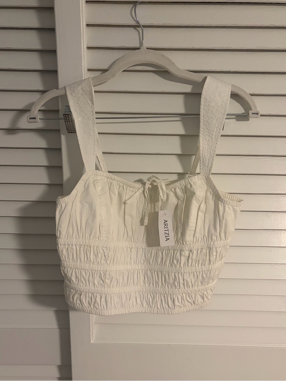 Sunday Best Cream Smocked Cropped Tank